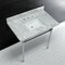 Fauceture KVPB36M8SQ1ST 36" Carrara Marble Vanity Top with Stainless Steel Legs, Marble White/Polished Chrome KVPB36M8SQ1ST - alternate 4